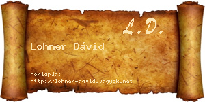 Lohner Dávid névjegykártya