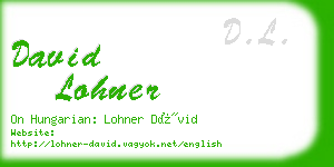 david lohner business card